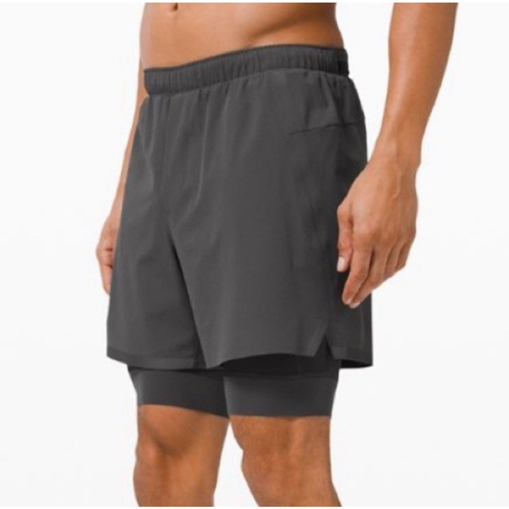 Lululemon Shorts Men's Size S Surge‎ 6" Inseam Lined Gray Reflective Run Gym